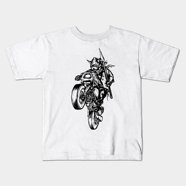 Rider in battle Kids T-Shirt by emalandia